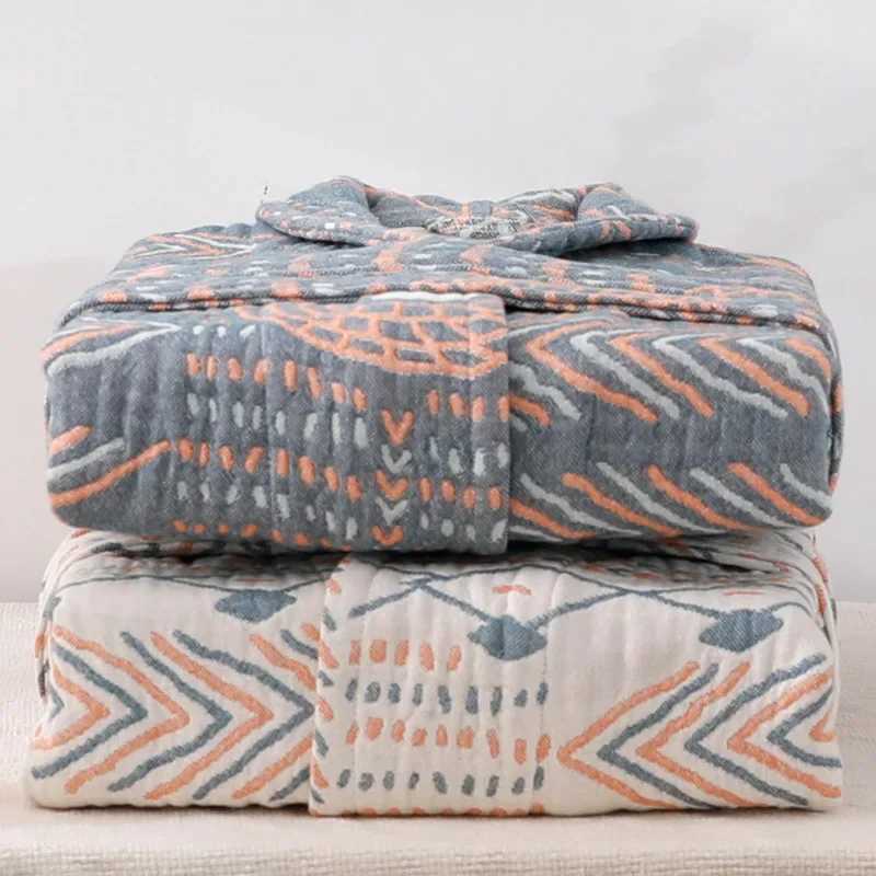 JFLEGAL Gauze Thickened Couple Long Sleeve Bathrobe Nightgown Autumn Winter Warm Pajamas Loungewear Adult Bathrobe Absorbent C251202