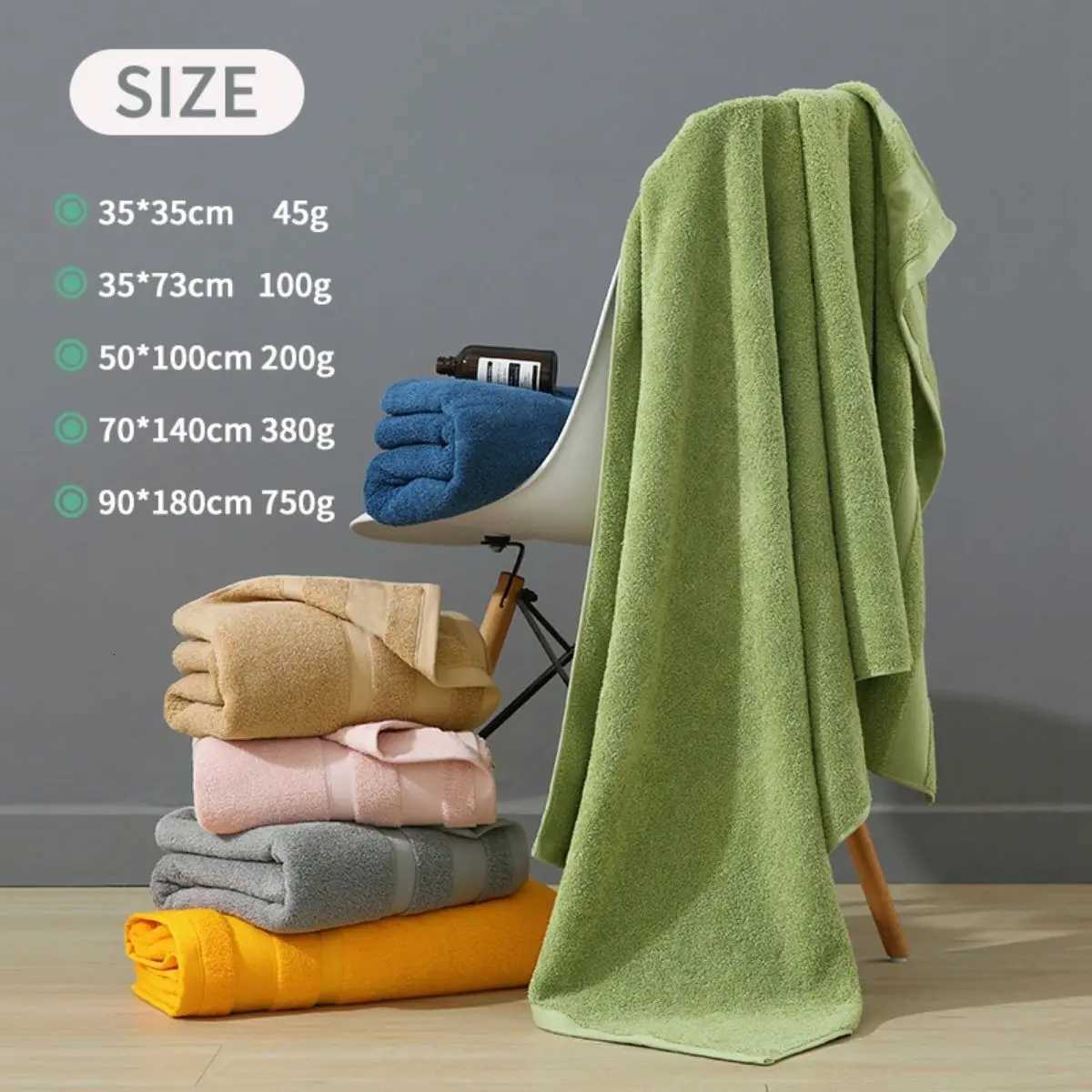 2 Pcs Towel Set 100 Cotton Soft Absorbent Towels for Bathroom Livingroom Kitchen Y251202