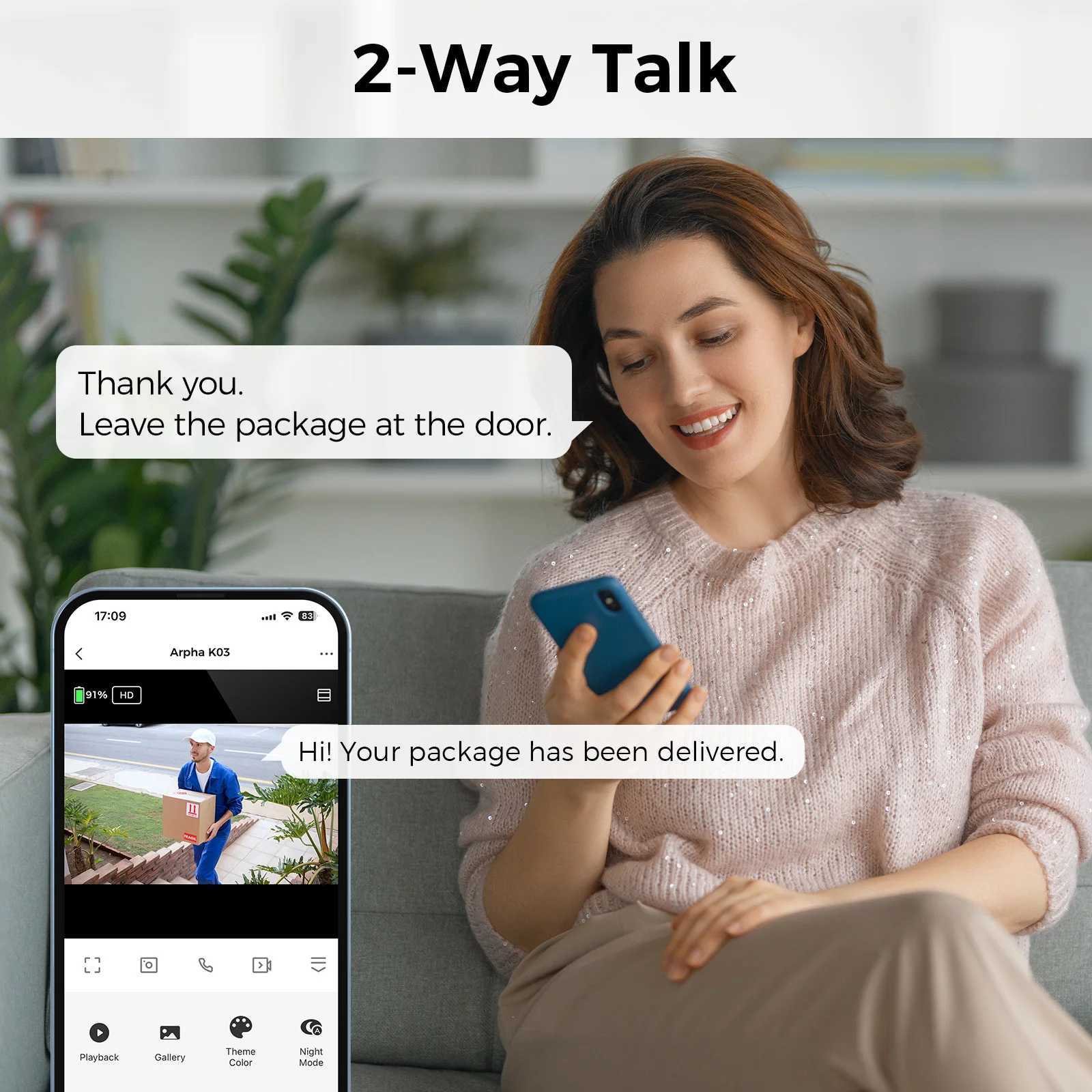 1/2PCS Arpha Wifi Camera 1080P OutdoorHe Surveillance Camera 2 Way Au w/ Al Night Vision Ip Camera Waterproof Cloud Stg C251202