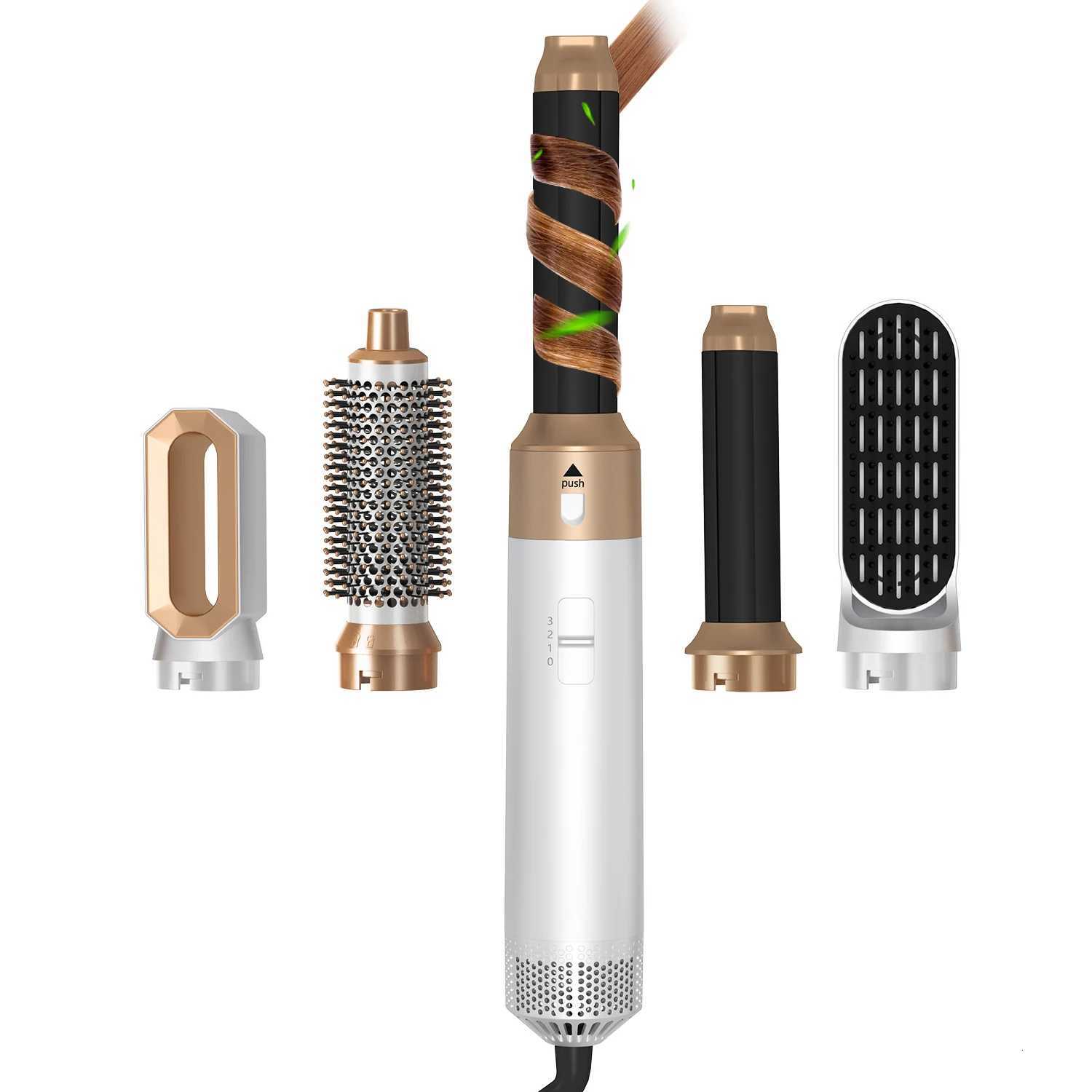 5 In 1 Hot Air B High Speed Hot Cold Wind Hair Dryer Curling Iron Cb Removable B Kit Hair Styling Tools hair curler C251202