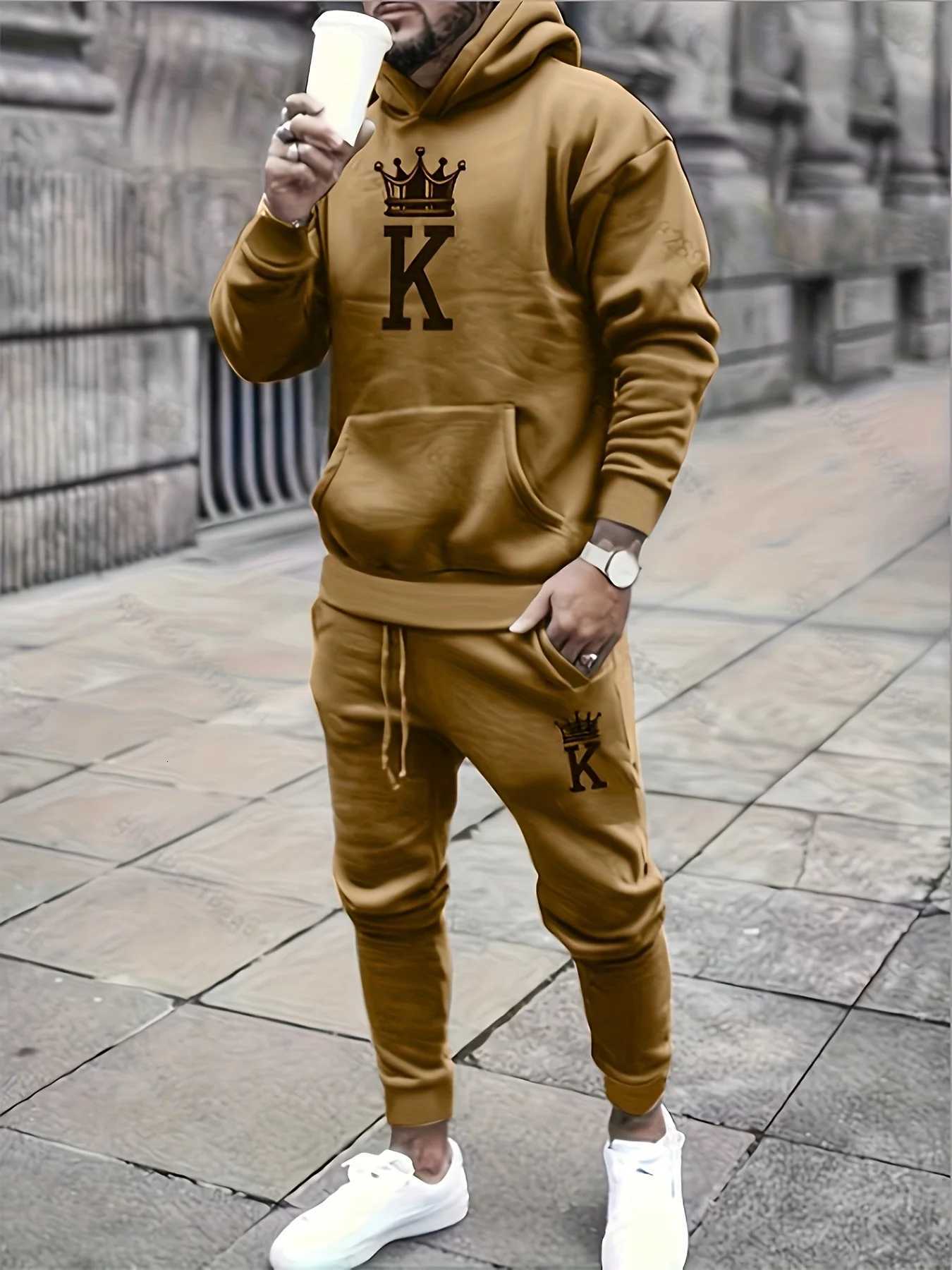 2025 Autumn Winter Newest Hoodies Mens Fashion Y2K Oversized Long Pant Mens Clothing Sets SweatshirtTrousers Sportswear W251202