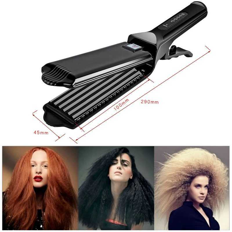 Professional Hair Curler Curling Iron Wand Electric Corrugation Plate Clip Ceramic Corrugated Wave Corn Irons Wave Curler Iron C251202