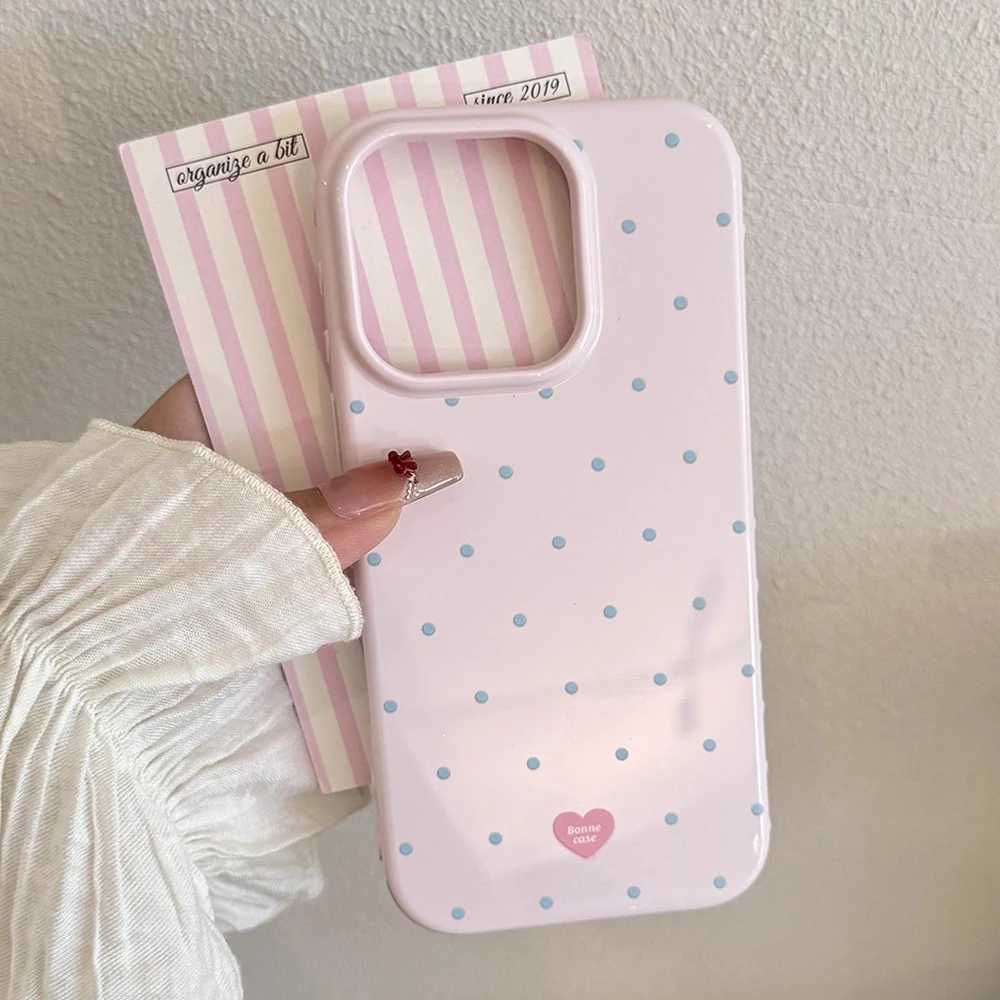 INS Polka Dot Small Fresh Mobile Phone Case for IPhone 17 16 15 14 13 Pro Max Ultra Slim Shockproof Cover for IPhone 17 Pro Case J251202