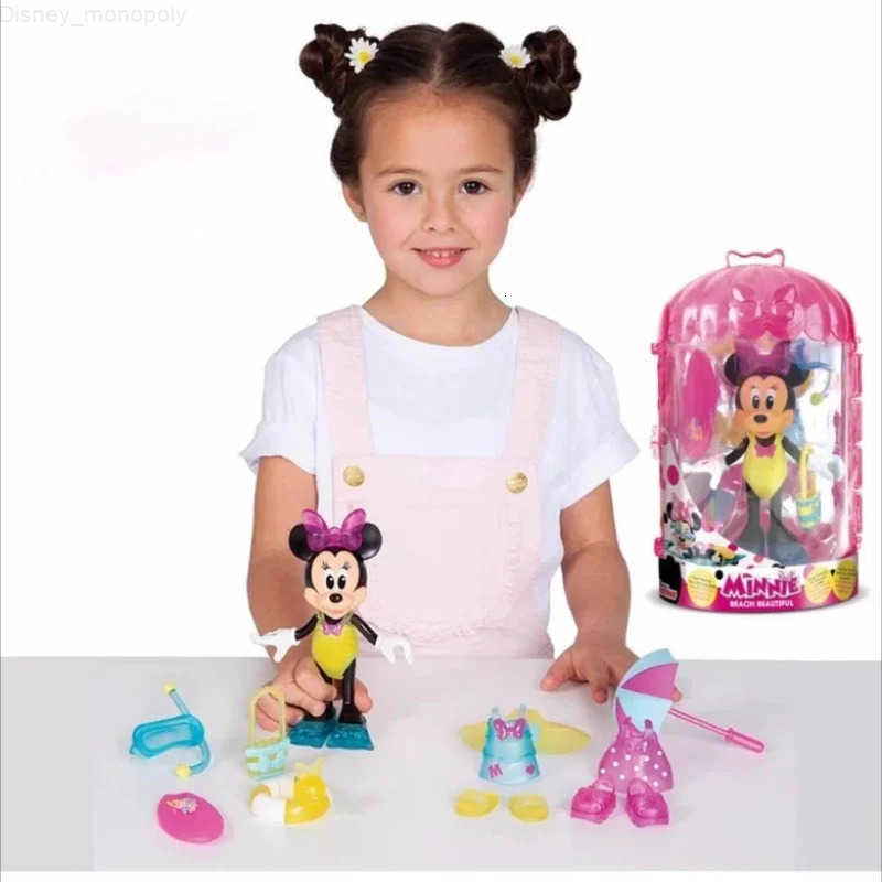 Disney Cartoon Anime Minnie Mouse Shapeshifting Dressing Model Toy Action Figures Collection Ornaments Decoration Children Gifts H251202