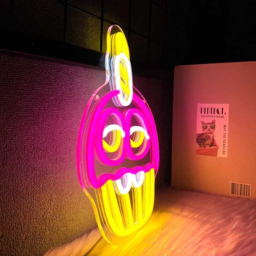 Cupcake Led Neon Sign Used For Dessert Shop Wall Decor Usb Powered Restaurant Snack Shop Bakery Coffee Shop Art Wall Lamp H251201