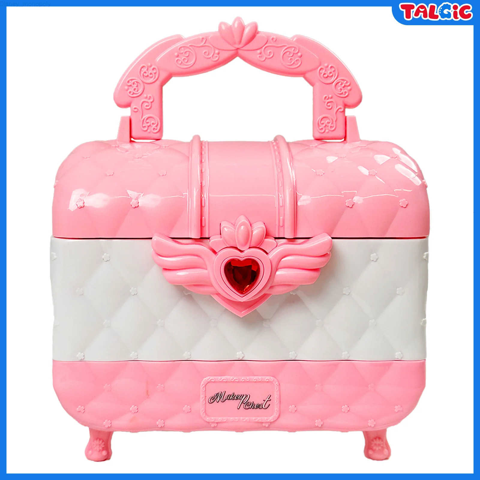 Disney Kids Multi-Layer Foldable Makeup Set - Pretend Play Cosmetic Kit for Girls Educational and Learning Toy with Storage Box H251202