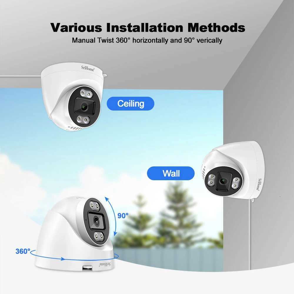 Srihe SH030 40MP De IP Camera H265 Security CCTV Wifi Camera Two Way Au Al Push Video Surveillance Work On NVR C251202