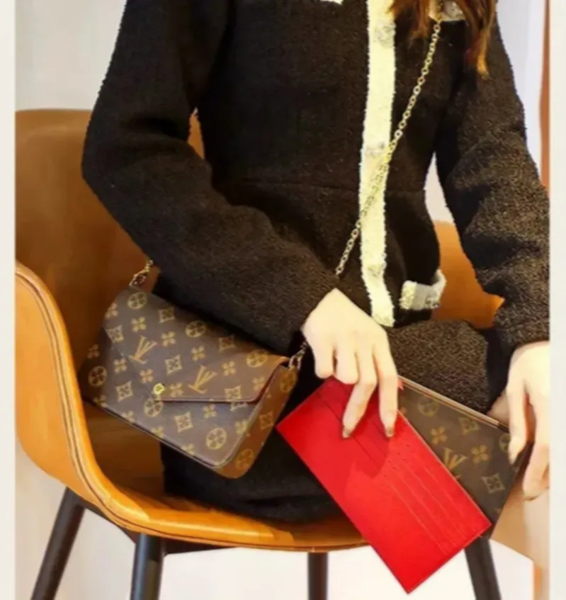 Luxurys Designer 3 Multi FELICIE POCHETTE Chain Handbags Crossbody Purse Fashion Women Shoulder Bags Lady Totes Bag Woman