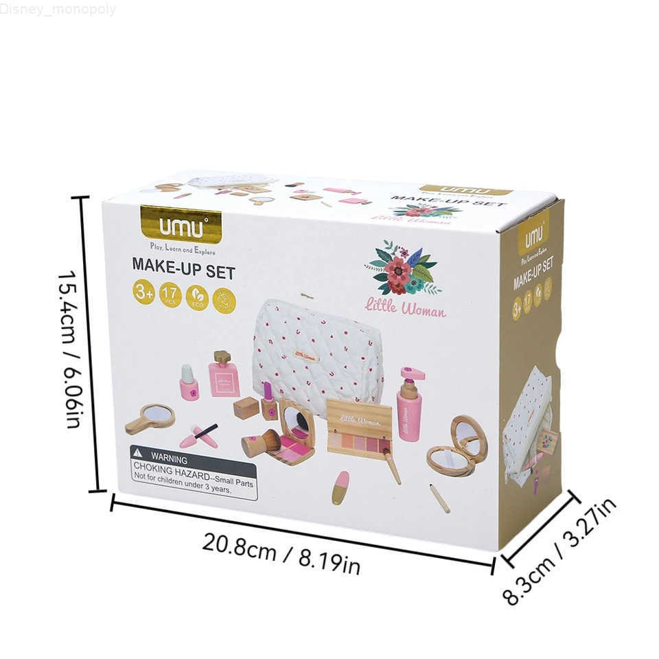 Disney Wooden Pretend Play Makeup Toys Simulation Cosmetics Set Girls Play Hairdressing Simulation Make Up Preschool Toys H251202