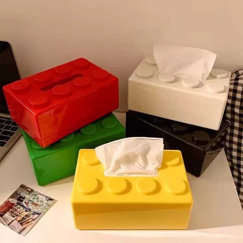 Vibrant Colorf Building Block Tissue Case Extra Large Capacity Coffee Table Paper Holder Fun Playf Bedro Tissue Box H251201