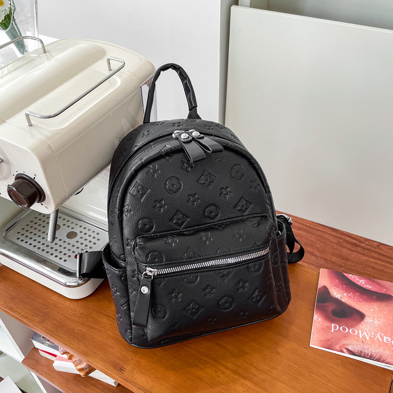 Backpack Womens Autumn/Winter New 2026 Double Shoulder Bag - Soft Leather Vintage Pattern Minimalist Fashion Travel Backpack Spacious Casual Bookbag