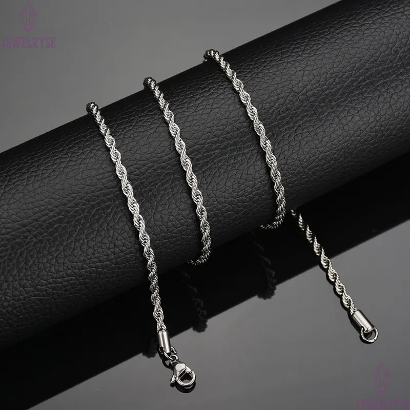 Hiphop Cool designer necklace For Women mens necklace Chains Twisted Rope Stainless Steel Gold Silver Black South American Necklaces Chain Choker Punk