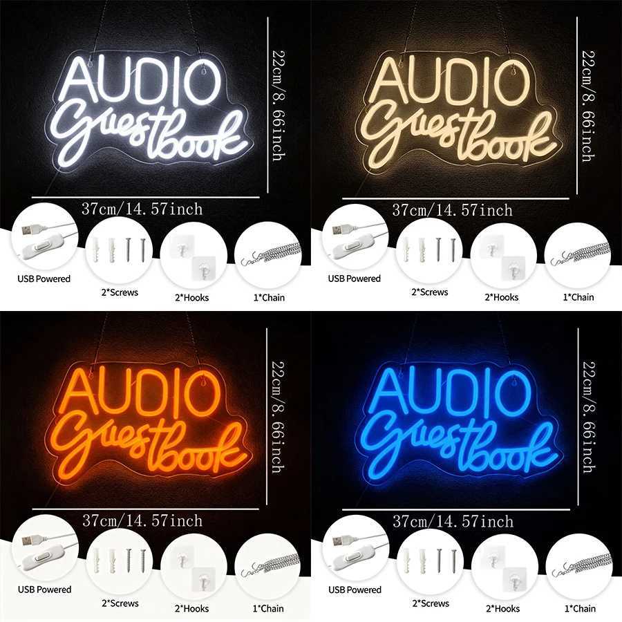 Audio Guestbook Led Neon Sign Suitable For Birthday Parties Corporate Activities Graduation Ceremony Wedding Art Decor H251201