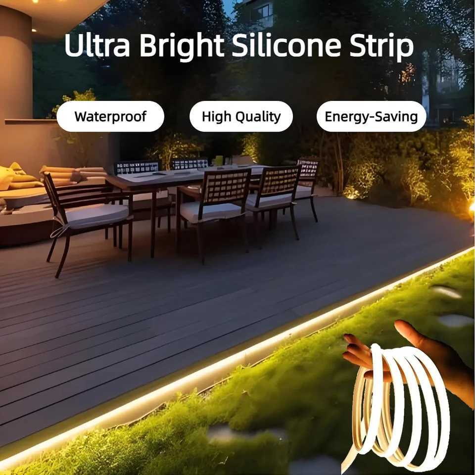10M 20M 30M COB Neon Strip Light 288LEDs/M Pure Silicone Tube Waterproof Soft 220V 110V String Lamp For Garden Villa Yard Pool H251201