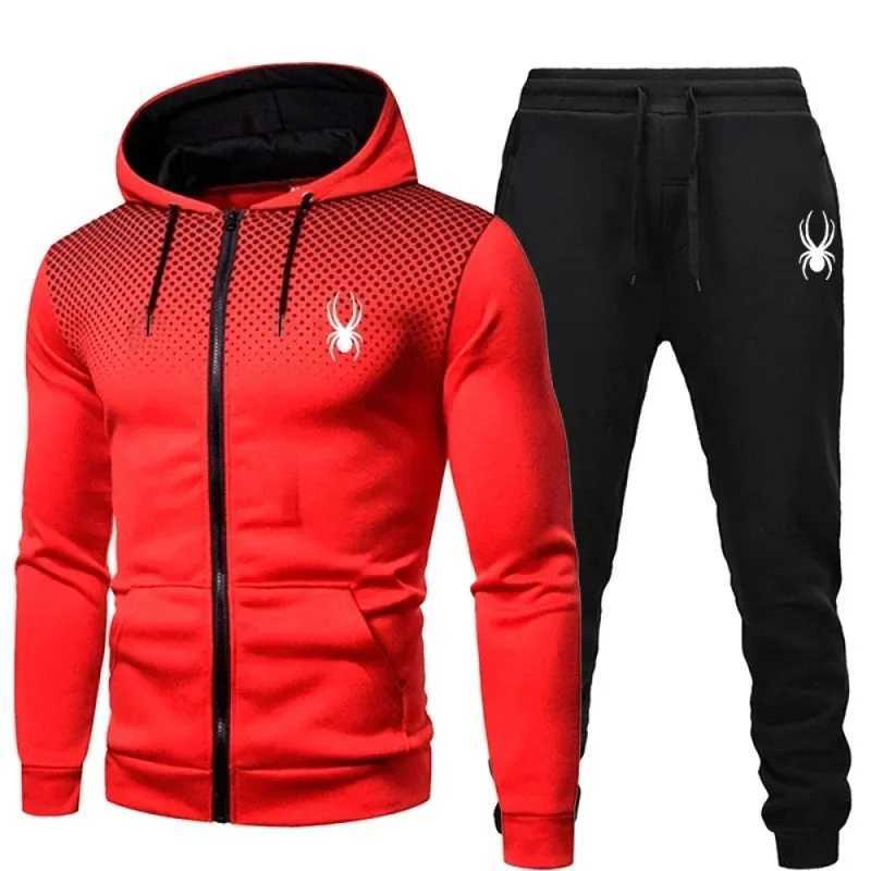2025 popular two-piece mens sportswear jogging suit sportswear hooded sweatshirt zipper sweatshirt autumn and winter clothing W251202