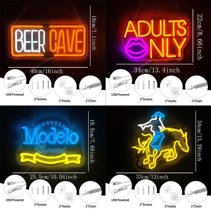 Bar Series Neon Signs 3D Carved Icon Wall Decor Usb Powered Used For Clubs Bars Holiday Parties Man Cave Art Wall Lamps H251201