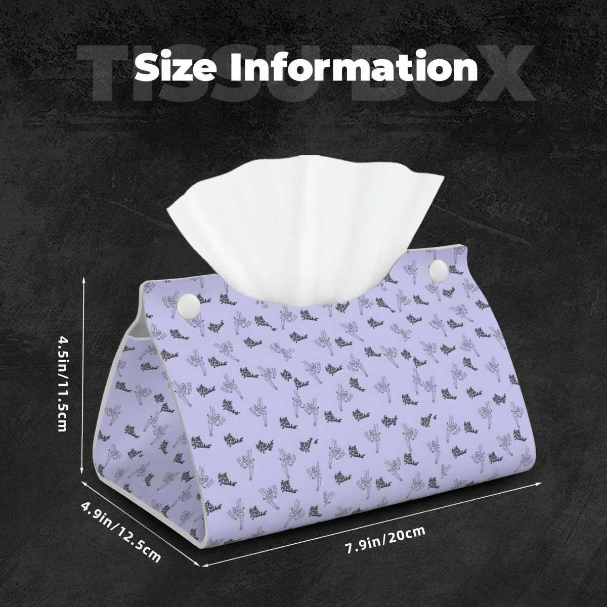 Cust Tissue Box Cover for Bathro He Cartoons Rectangar PU Leather Facial Tissue Box Holder H251201