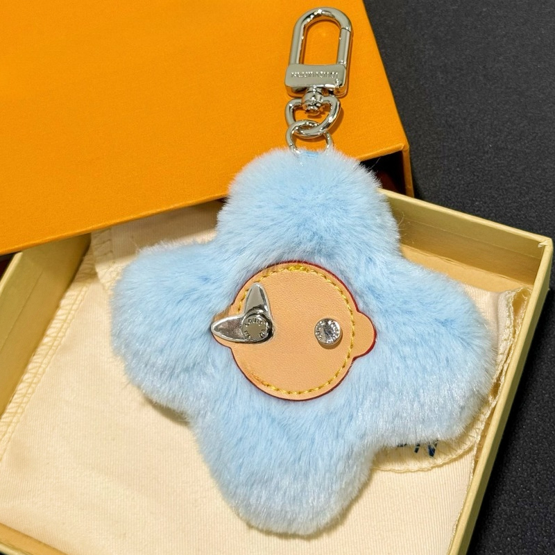 Luxury Plush Cherry Bag Charms Decoration Keychains Lanyards Sunflower Bag Pendant Brand Fashion Keychain