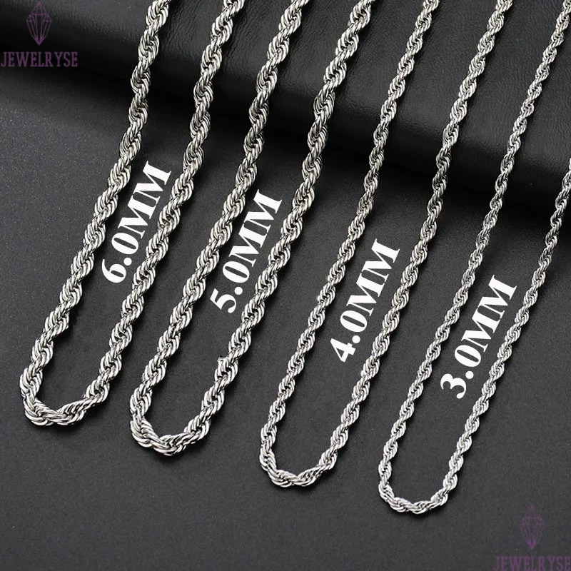 Hiphop Cool designer necklace For Women mens necklace Chains Twisted Rope Stainless Steel Gold Silver Black South American Necklaces Chain Choker Punk