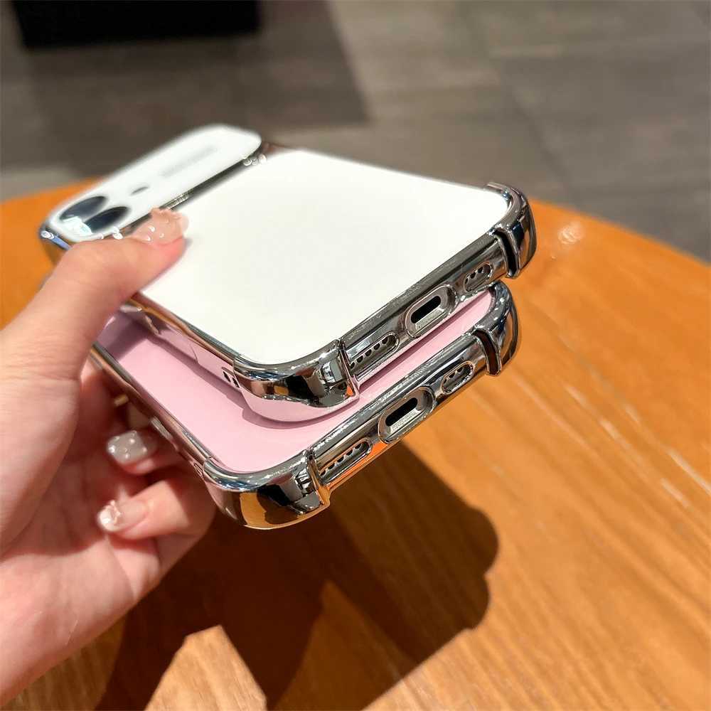 Luxury Plating AG Matte Shockproof Case For iPhone 17 16 15 14 13 Pro Max Four Corner Anti Fall Camera Lens Protection Cover J251202