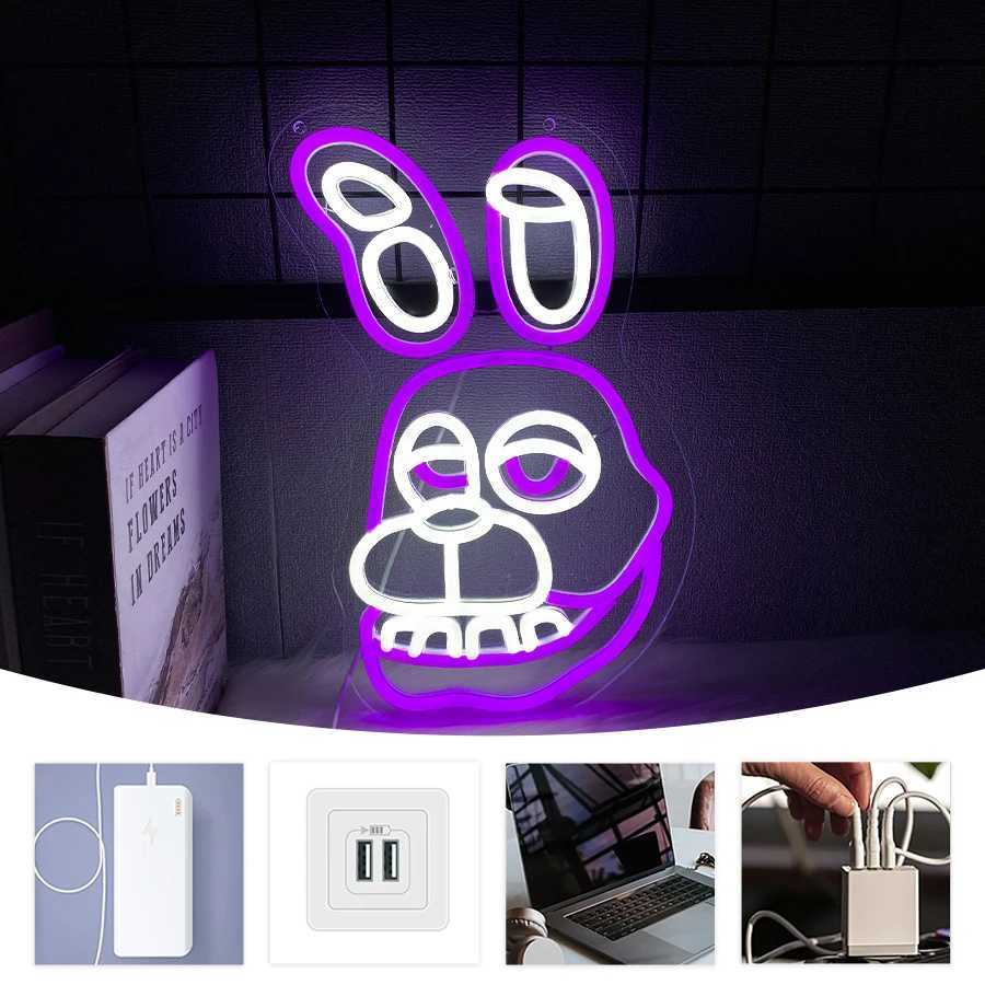 Bonnie The Rabbit Neon Sign Used For Wall Decor Usb Powered Bedroom Game Room Club Theme Party Man Cave Sign Wall Lamp H251201