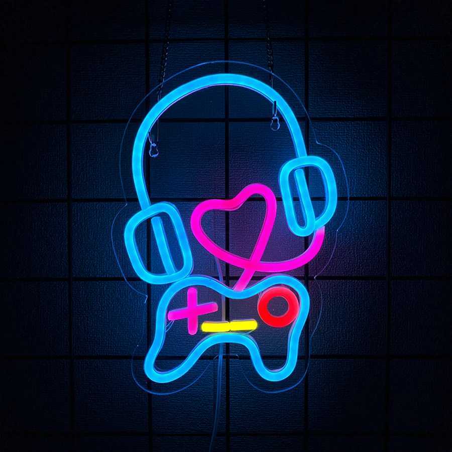Game Series Neon Signs Led Color Letter Icons Usb Powered Used For Room Club Bar Game Room Office Man Cave Art Decor H251201