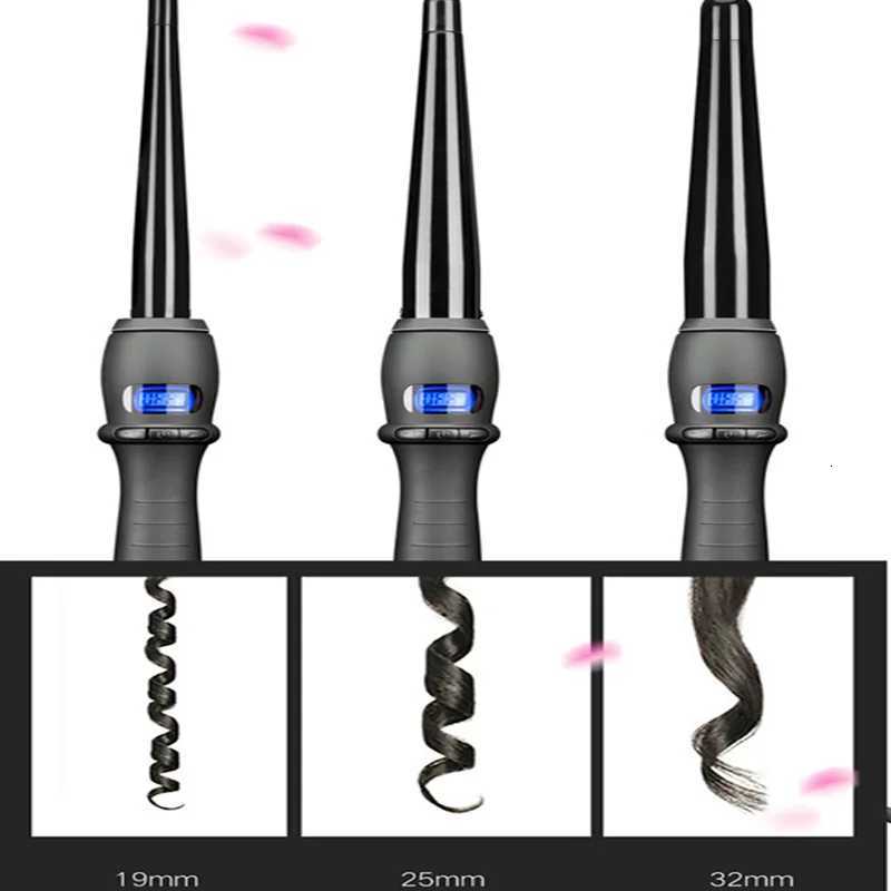 Professional Ceramic LCD Display Electric Curling Iron Wand Negative Ion Technology Mti-Temperature Hair Curling C251202