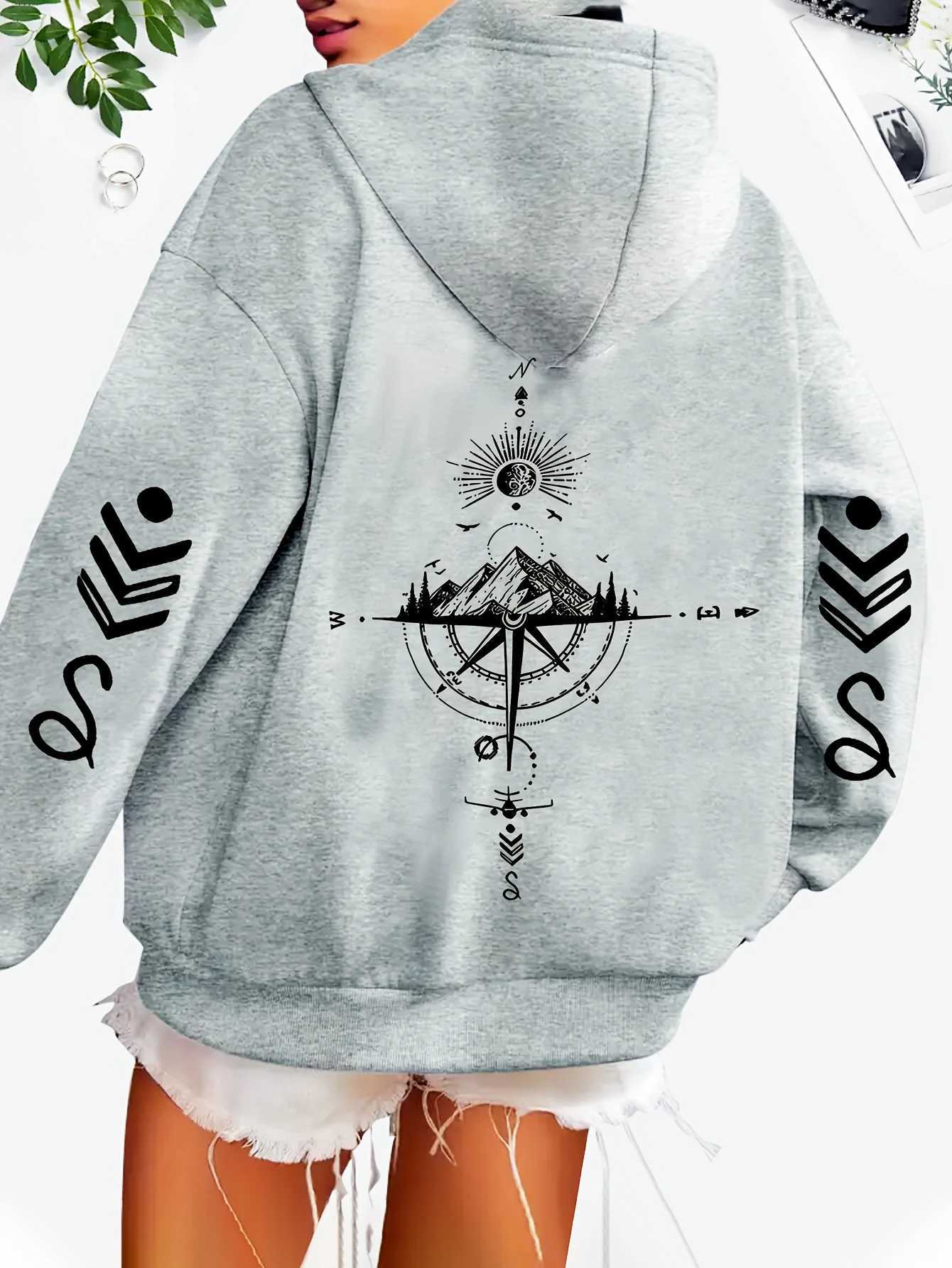 Mens Womens Sun Moon Print Hoodie Trendy Street Style Unisex Casual Hooded Sweatshirt with Pocket Mens Clothing J251203