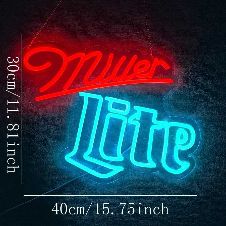 Miller Lite Led Neon Lights Are Used For Wall Decoration Usb Power Supply With Switch MenS Caves Bars Christmas Decoration H251201