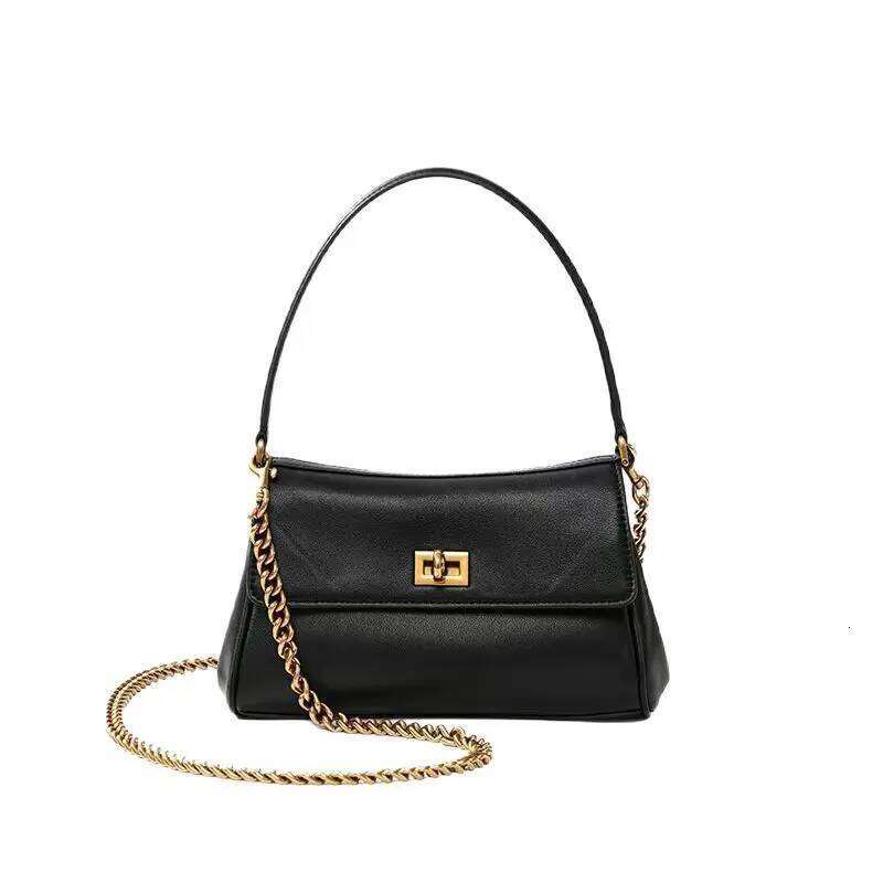 New Women Premium Leather Chain Bag Versatile Shoulder Crossbody Underarm Rodeo Handbag Stylish Fashionable Practical Trendy Suotong1202