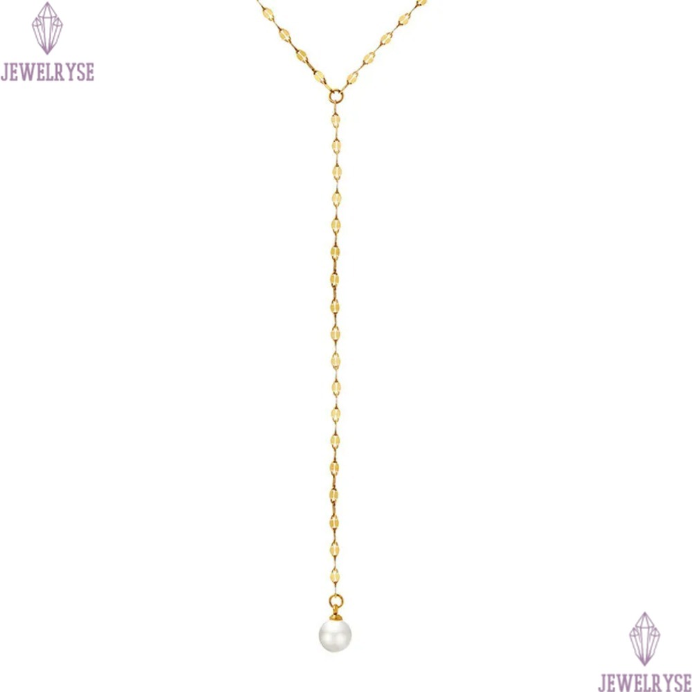 new rose gold pearl sweater chain designer necklace for woman stainless steel pendant long silver necklaces daily outfit jewelry birthday friend famil