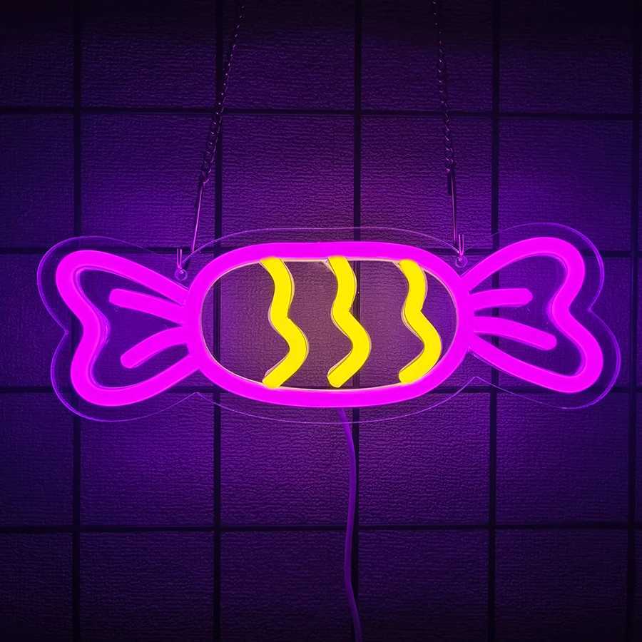 Candy Neon Signs Lollipop Led Icons Birthday Parties Teenagers Bedrooms Candy Shops Halloween Decor Girls Gifts H251201