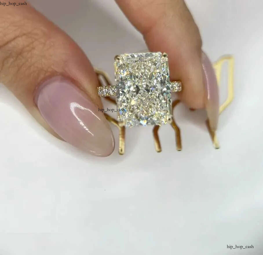 14K yellow Gold Radiant Cut Grown 1- 5ct CVD diamond ring Lab Diamond Engagement Halo Ring IGI 33