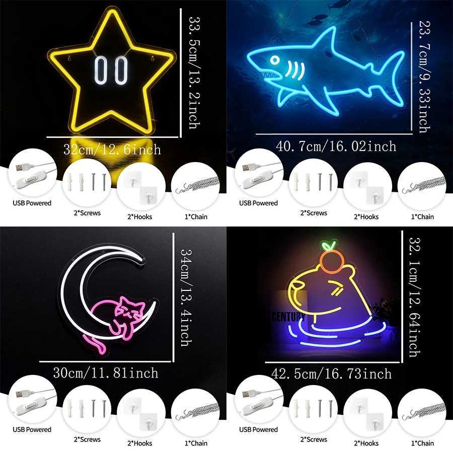 Animation Series Neon Sign Cartoon Icon Wall Lamp Usb Powered Used For Decor Of Rooms Bars Offices Clubs And Game Rooms H251201