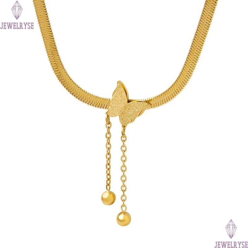 top 18k gold butterfly stainless steel designer necklace for woman party home pendant luxury necklaces school silver choker women jewelry travel birth