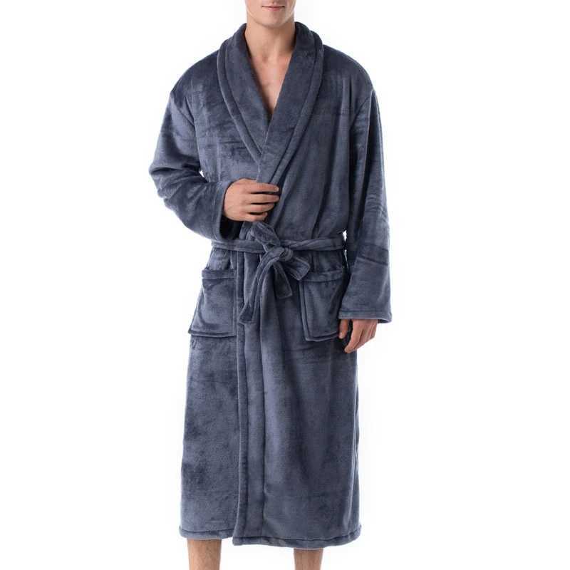Spring Winter Men Bathrobe 9XL 8XL 7XL 6XL Bust 140cm Warm Plus Size Sleepwear Pajama C251202