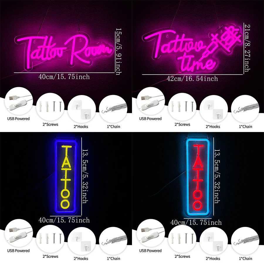 Tattoo Series Neon Signs Hand-Made Led Letter Icons Usb Powered Used For Room Clubs Bars Tattoo Studios Man Caves Decor H251201