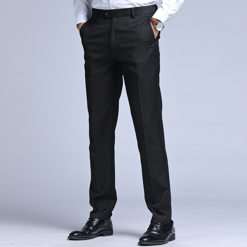 New Men's Dress Suit Pants Elastic Straight Formal Business Office Club Party Trousers for Men Solid Slim Casual Pants Oversize