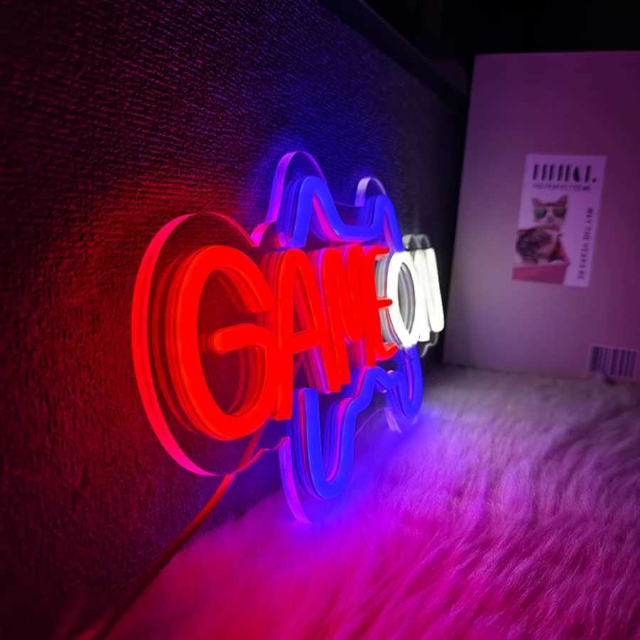 Game On Neon Sign Gamepad Icon Usb Powered Used For Bedroom Game Room Club Man Cave Decor Birthday Gift For Friends H251201