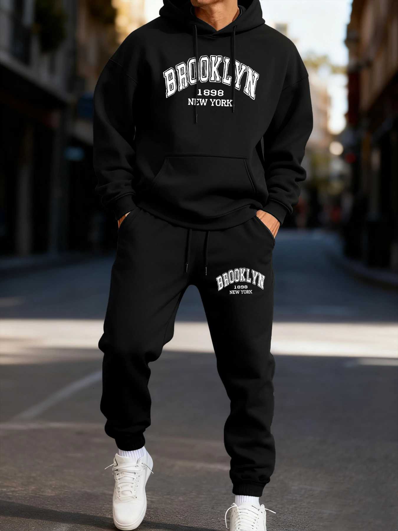 Brooklyn New York 898 Printing Man Hoodie Set Street CoupleS Two Pices Sets Comfortable Fashion Pants Jogging Loose Streetwear W251202