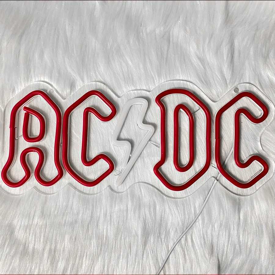 Ac/Dc Band Led Neon Sign Usb Powered Perfect For Music Festival Decoder Room Bar Club Wall Art-Ideal Gift For Music Fans H251201