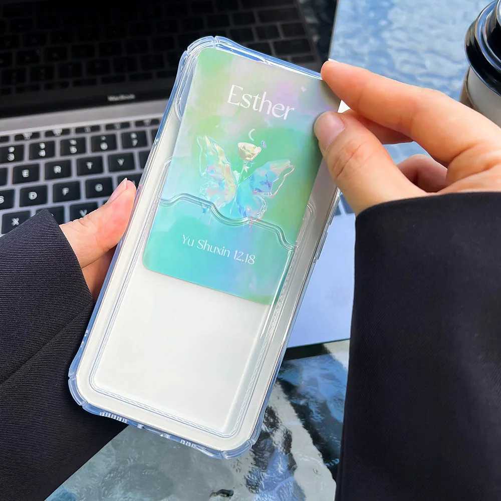 Wallet Card Holder Clear Soft Case For iPhone 16 Pro 15 13 14 12 11 Pro Max XS XR X 8 7 Plus SE2022 Transparent Card Slots Cover J251202