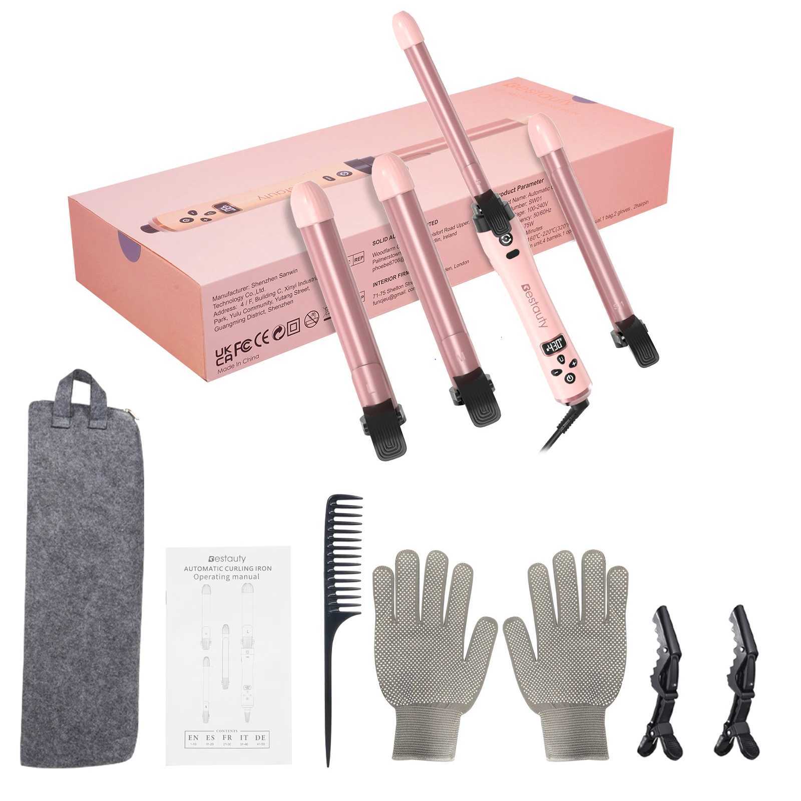Hair Curler Ceramic Curling Iron Wand Set With Interchangeable Ceramic Barrel Hair Clip Heat Protective Glove Hair Styler C251202
