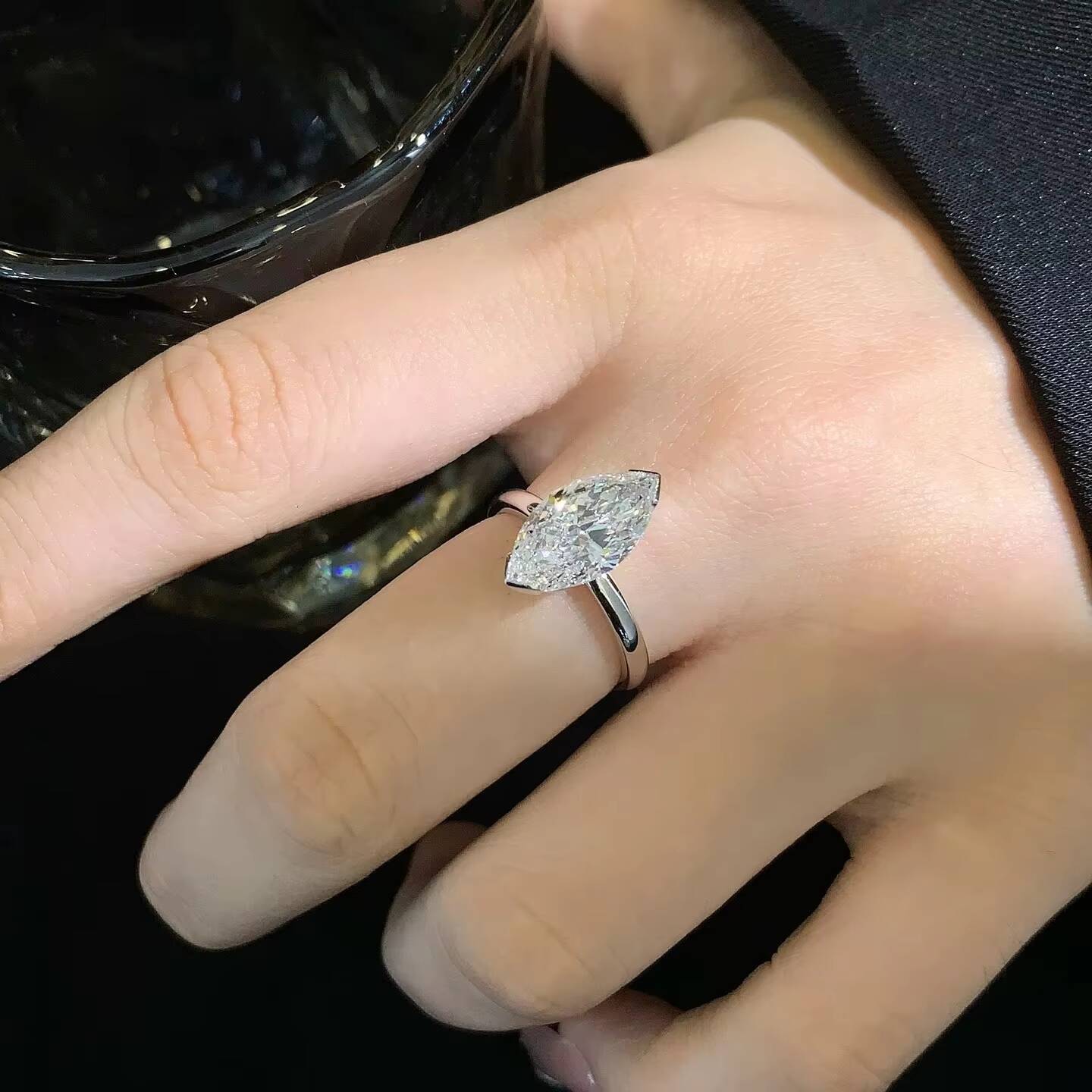9K/14K/18K Lab Grown Diamond Jewelry 301CT Cultivation Diamond Marquise Big Size Solitaire Ring Women Engagement Ring