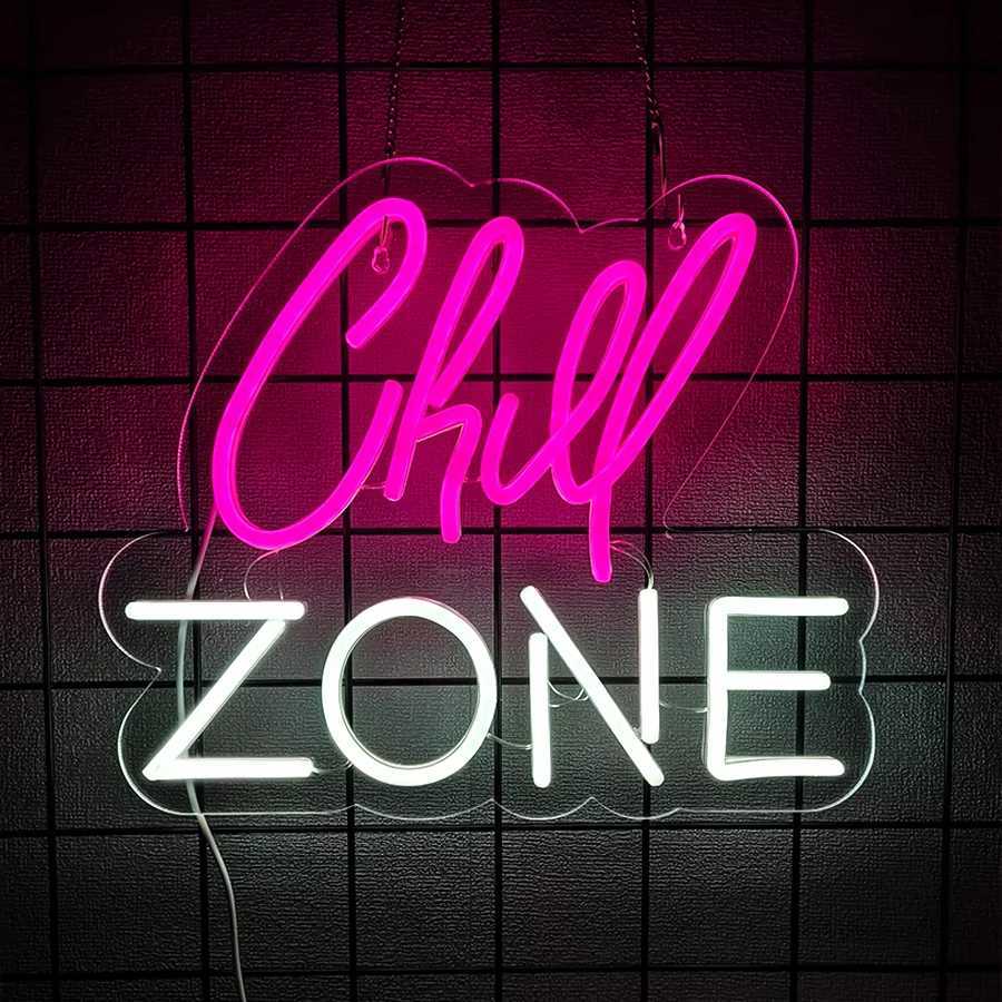 Bar Led Neon Sign The Letter Icon Of Chill Zone Are Used For Artistic Decor Of Bars Lounges Game Rooms And Man Caves H251201