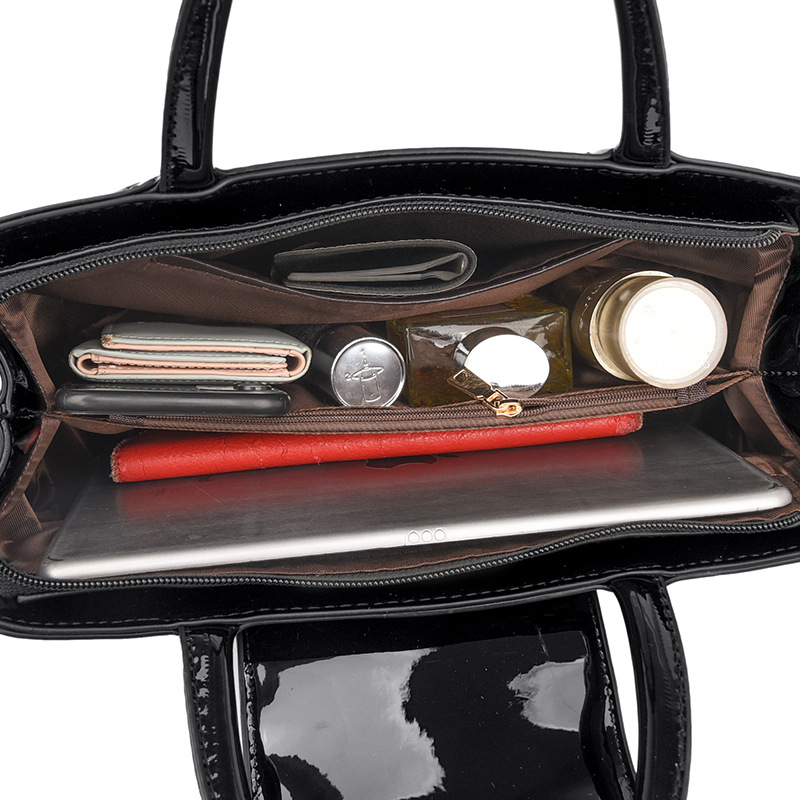 Luxury Bag Women's 2025 New Arrival Patent Leather Handbag with Glossy Finish & Embossed Design - Premium Quality Elegant Shoulder Bag