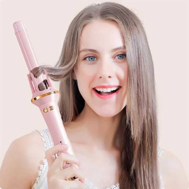 Portable Ceramic Electric Curling Iron Ptc Heating Autatic Rotating Magic Curling Iron Salon Hair Styling Tool C251202