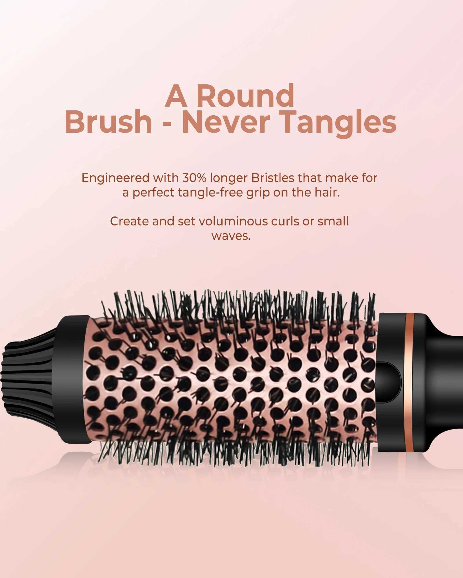 Thermal B Ionic Heated Round B Hot Hair Curling Iron with 10 Temp Settings 30s Fast Heated for All Hair Types Black C251202