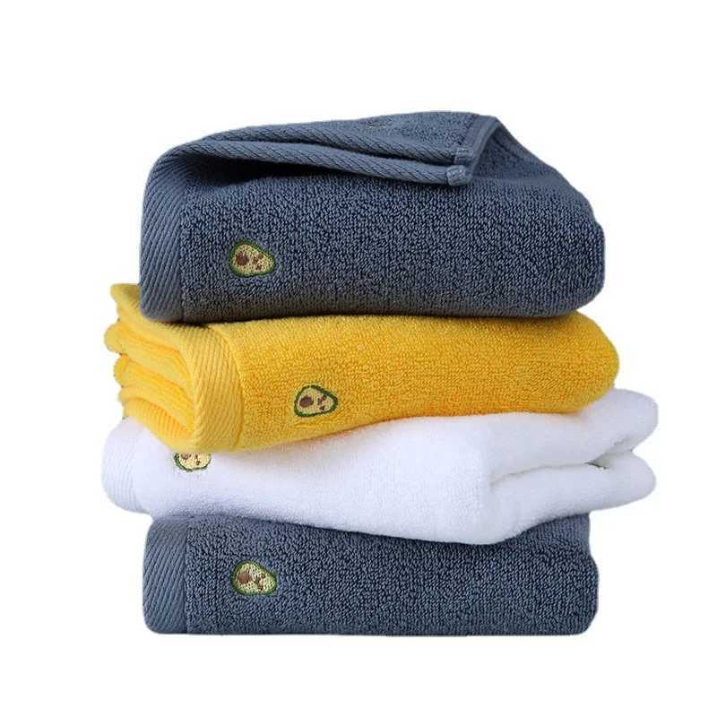 Cotton Embroidered Avocado Thick Towels Soft Skin-Friendly Non-Shedding Ideal for Bathroom Use Kids Gift Bath Hand Towel Toallas Y251202