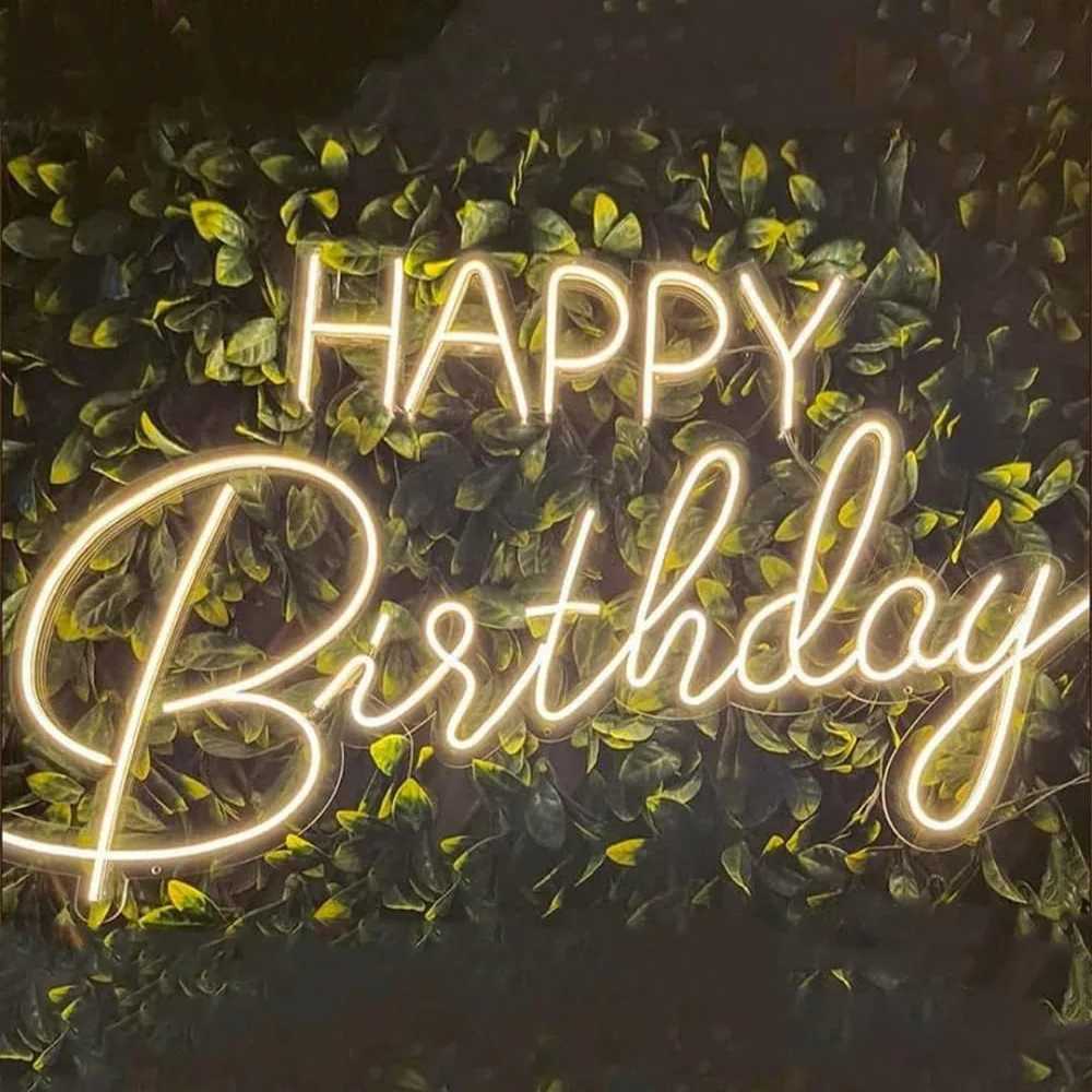 Happy Birthday Neon LED Lights USB Powered Acrylic Lights for Wall Decoration Teens Kids Party Surprise Celebration Bedroom H251201